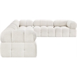 Meridian Furniture Ames Cream Boucle Fabric Modular Sectional