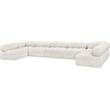 Meridian Furniture Ames Cream Boucle Fabric Modular Sectional