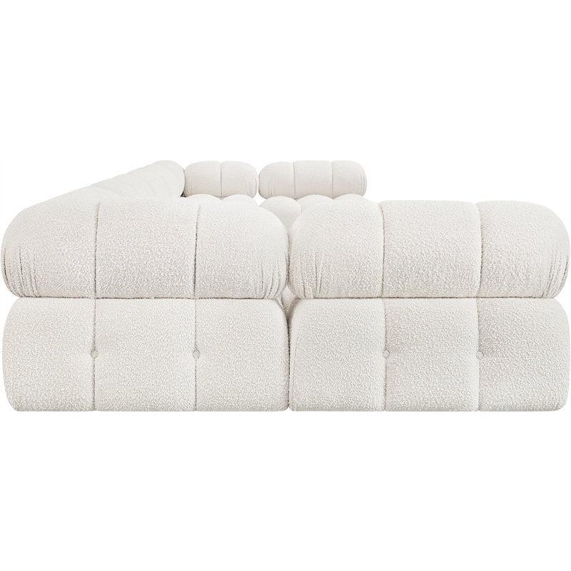 Meridian Furniture Ames Cream Boucle Fabric Modular Sectional