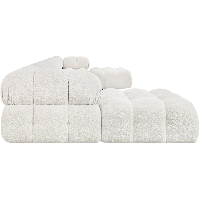 Meridian Furniture Ames Cream Boucle Fabric Modular Sectional