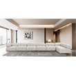 Meridian Furniture Ames Cream Boucle Fabric Modular Sectional