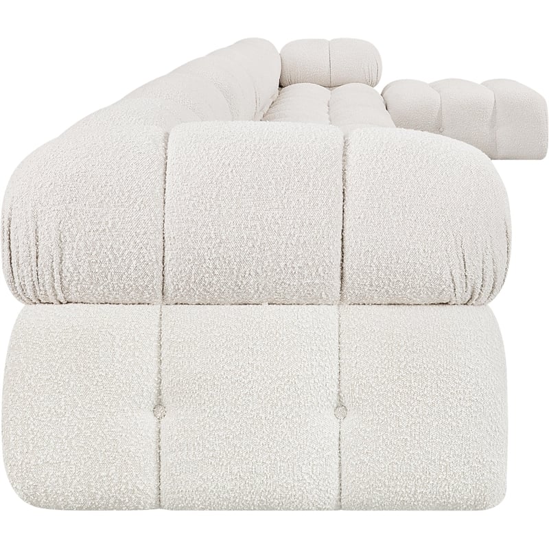 Meridian Furniture Ames Cream Boucle Fabric Modular Sectional