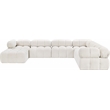 Meridian Furniture Ames Cream Boucle Fabric Modular Sectional