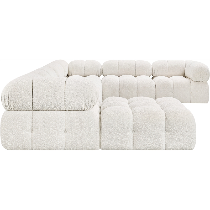 Meridian Furniture Ames Cream Boucle Fabric Modular Sectional