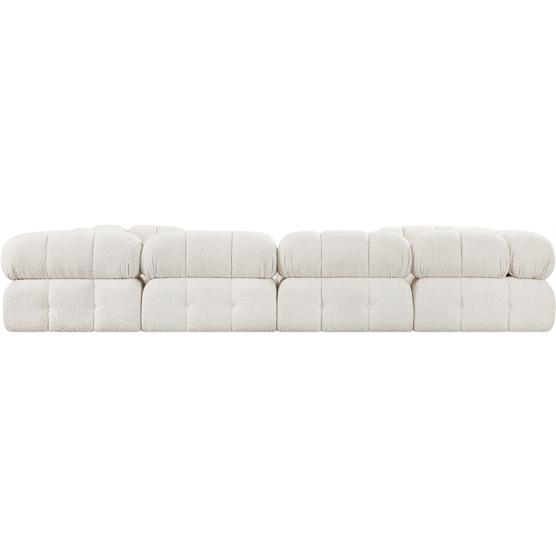 Meridian Furniture Ames Cream Boucle Fabric Modular Sectional