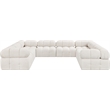 Meridian Furniture Ames Cream Boucle Fabric Modular Sectional