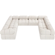 Meridian Furniture Ames Cream Boucle Fabric Modular Sectional