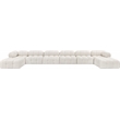 Meridian Furniture Ames Cream Boucle Fabric Modular Sectional