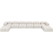 Meridian Furniture Ames Cream Boucle Fabric Modular Sectional