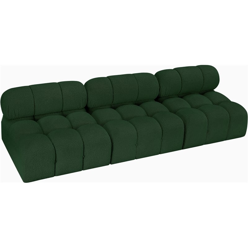 Meridian Furniture Ames Green Boucle Fabric Modular Sofa