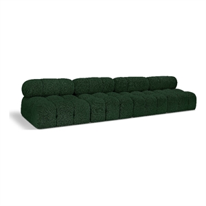 Meridian Furniture Ames Green Boucle Fabric Modular Sofa