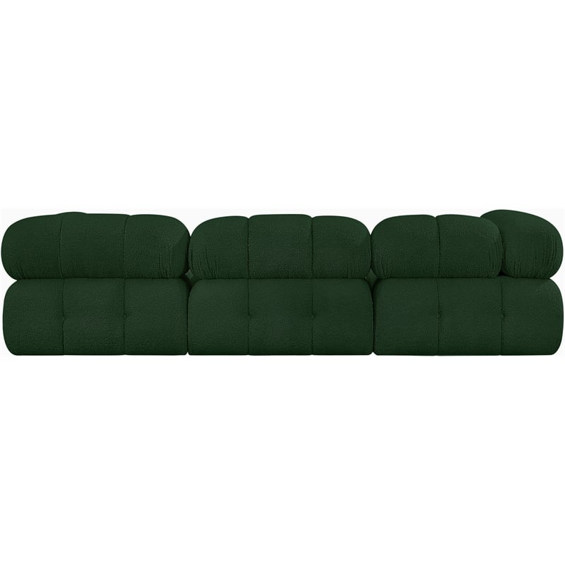 Meridian Furniture Ames Green Boucle Fabric Modular Sectional