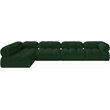 Meridian Furniture Ames Green Boucle Fabric Modular Sectional