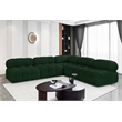 Meridian Furniture Ames Green Boucle Fabric Modular Sectional