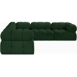 Meridian Furniture Ames Green Boucle Fabric Modular Sectional