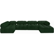 Meridian Furniture Ames Green Boucle Fabric Modular Sectional