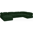 Meridian Furniture Ames Green Boucle Fabric Modular Sectional