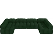 Meridian Furniture Ames Green Boucle Fabric Modular Sectional