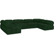 Meridian Furniture Ames Green Boucle Fabric Modular Sectional