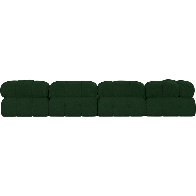 Meridian Furniture Ames Green Boucle Fabric Modular Sectional
