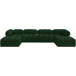 Meridian Furniture Ames Green Boucle Fabric Modular Sectional