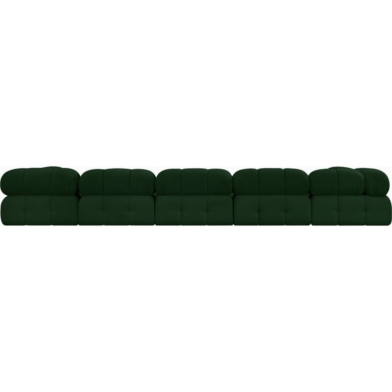 Meridian Furniture Ames Green Boucle Fabric Modular Sectional