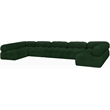 Meridian Furniture Ames Green Boucle Fabric Modular Sectional