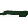 Meridian Furniture Ames Green Boucle Fabric Modular Sectional