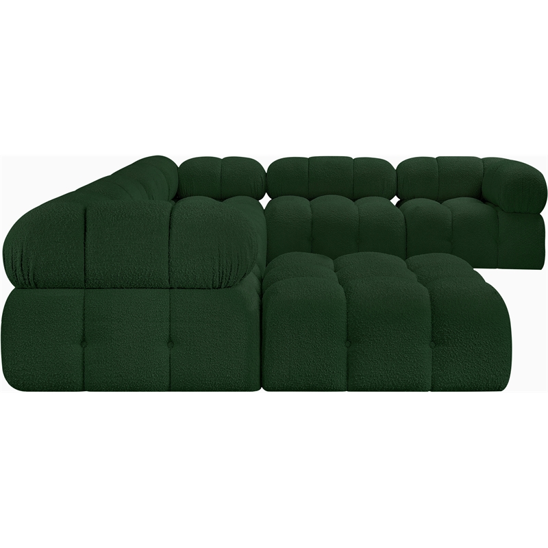Meridian Furniture Ames Green Boucle Fabric Modular Sectional