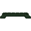 Meridian Furniture Ames Green Boucle Fabric Modular Sectional