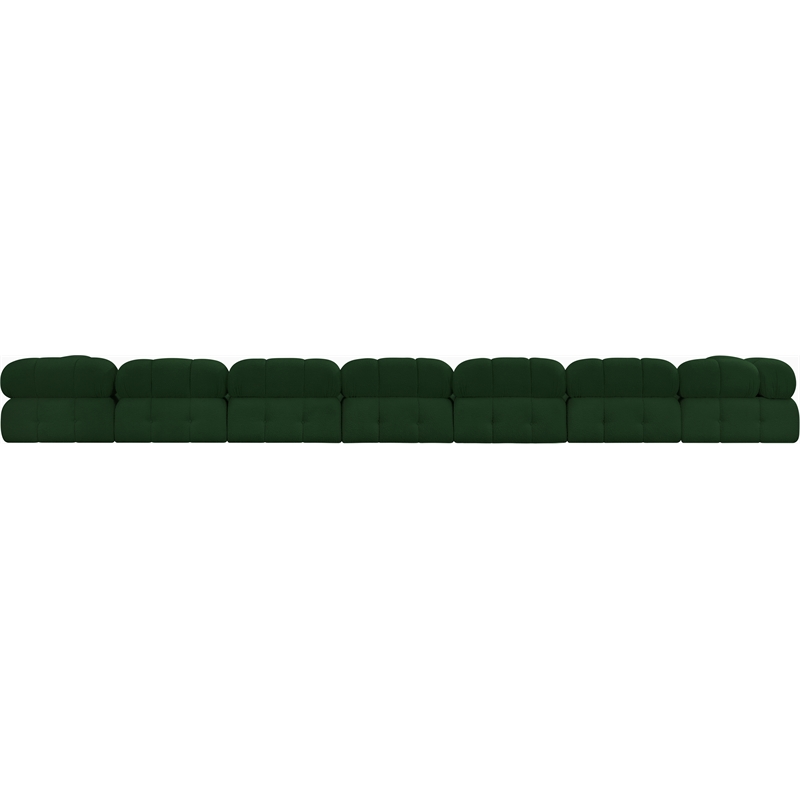 Meridian Furniture Ames Green Boucle Fabric Modular Sectional