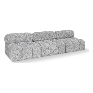 meridian furniture ames grey boucle fabric modular sofa