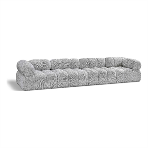 Meridian Furniture Ames Grey Boucle Fabric Modular Sofa