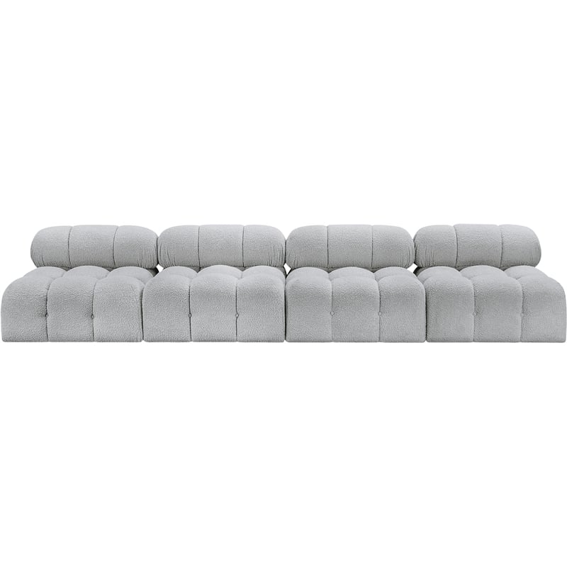 Meridian Furniture Ames Grey Boucle Fabric Modular Sofa