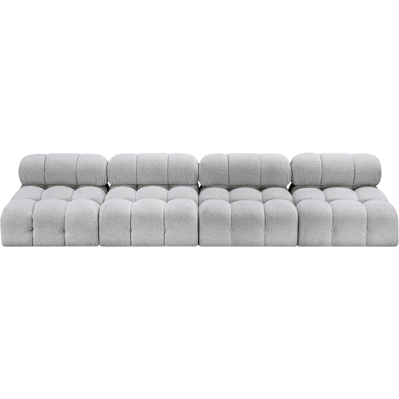 Meridian Furniture Ames Grey Boucle Fabric Modular Sofa