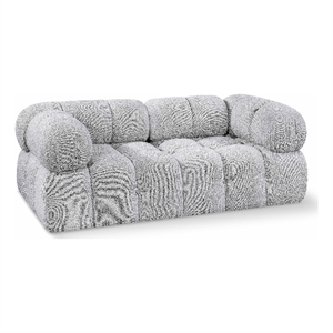 meridian furniture ames grey boucle fabric modular sofa