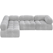 Meridian Furniture Ames Grey Boucle Fabric Modular Sectional