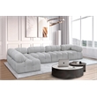 Meridian Furniture Ames Grey Boucle Fabric Modular Sectional