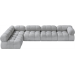 Meridian Furniture Ames Grey Boucle Fabric Modular Sectional