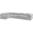 Meridian Furniture Ames Grey Boucle Fabric Modular Sectional