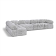 Meridian Furniture Ames Grey Boucle Fabric Modular Sectional