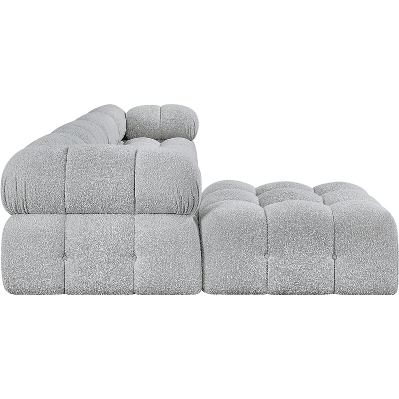 Meridian Furniture Ames Grey Boucle Fabric Modular Sectional