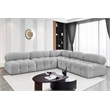 Meridian Furniture Ames Grey Boucle Fabric Modular Sectional