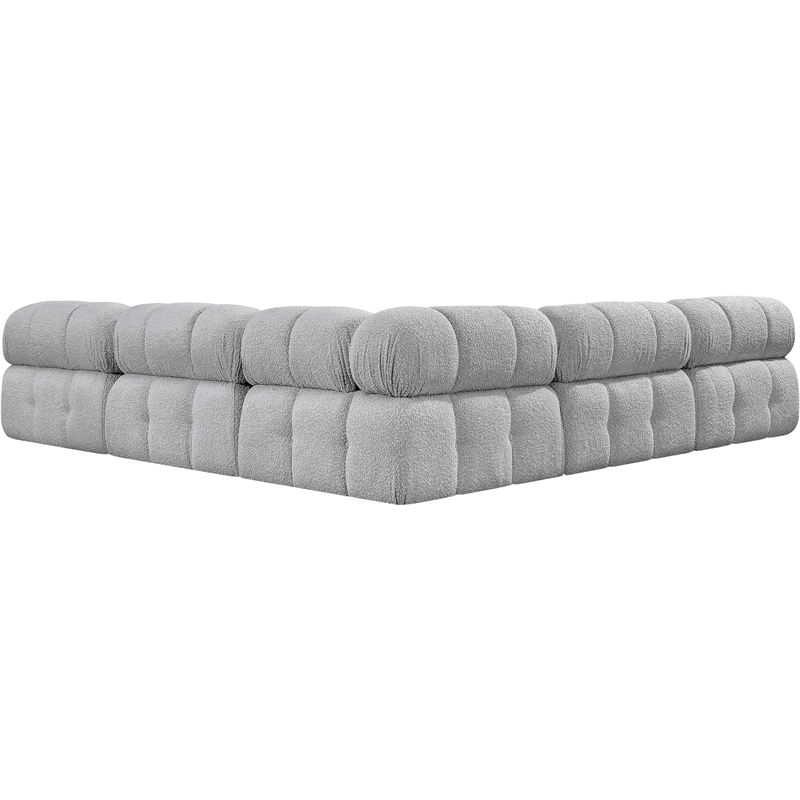 Meridian Furniture Ames Grey Boucle Fabric Modular Sectional
