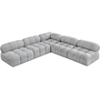 Meridian Furniture Ames Grey Boucle Fabric Modular Sectional