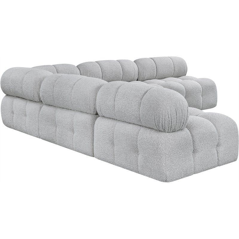 Meridian Furniture Ames Grey Boucle Fabric Modular Sectional