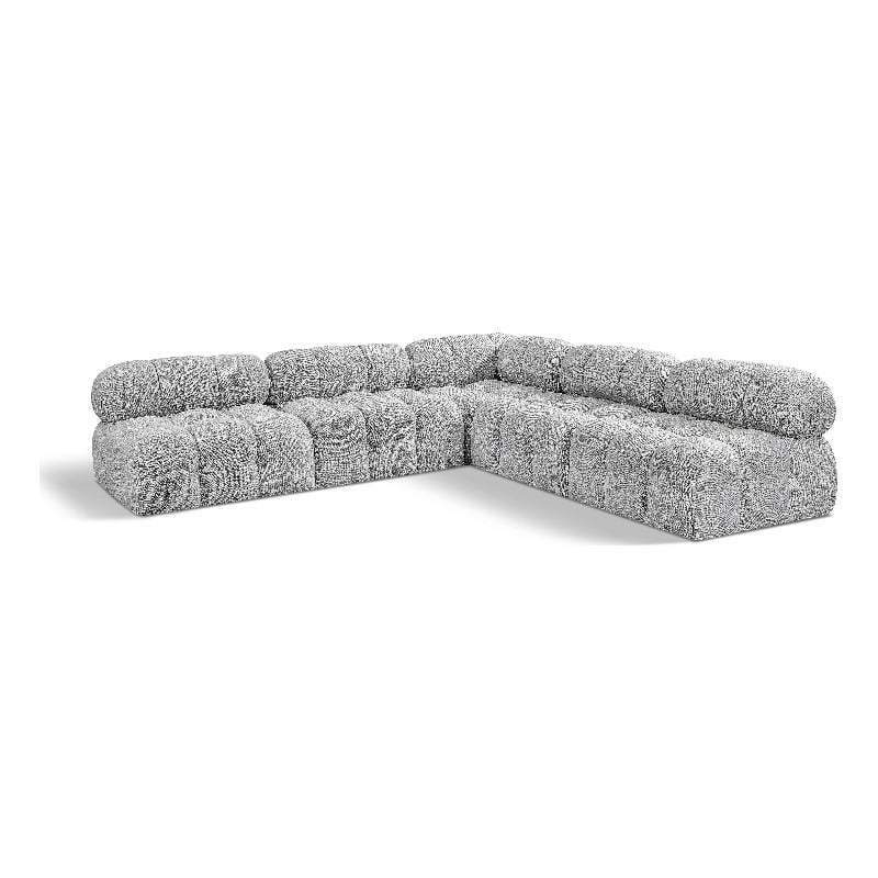Meridian Furniture Ames Grey Boucle Fabric Modular Sectional