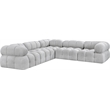 Meridian Furniture Ames Grey Boucle Fabric Modular Sectional