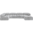 Meridian Furniture Ames Grey Boucle Fabric Modular Sectional