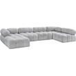Meridian Furniture Ames Grey Boucle Fabric Modular Sectional